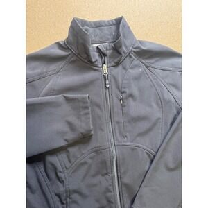 Double Diamond Softshell Jacket Black Fleece Lined‎ Zip Front Pockets Size M